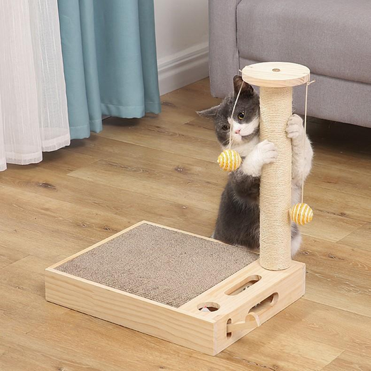PP Cat Scratching Post with Hanging Balls